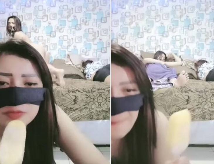 Trio Cewek Lagi Lesbi Sambil Live